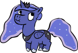 Size: 600x407 | Tagged: safe, artist:cyborgslime, princess luna, pony, g4, female, simple background, solo