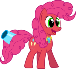 Size: 6335x5706 | Tagged: safe, artist:geonine, pinkie pie, g4, absurd resolution, element of laughter, party cannon, simple background, super form, super pinkie pie, transparent background, vector