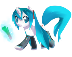 Size: 1889x1507 | Tagged: safe, artist:affanita, pony, unicorn, female, hatsune miku, hilarious in hindsight, mare, ponified, vocaloid