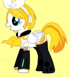 Size: 880x960 | Tagged: safe, artist:yourtwistdreflection, kagamine rin, ponified, vocaloid