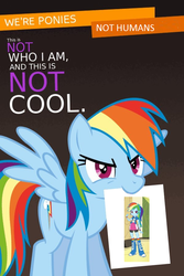 Size: 600x899 | Tagged: safe, rainbow dash, pegasus, equestria girls, g4, drama, eqg promo pose set, equestria girls drama, halloween poster, mouth hold, public service announcement, we're a culture not a costume