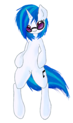 Size: 594x996 | Tagged: safe, artist:roadsiderowan, artist:roadsiderowank, dj pon-3, vinyl scratch, pony, g4, bipedal, female, solo