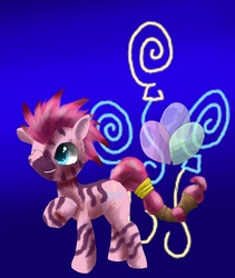 Size: 1685x2000 | Tagged: safe, artist:owlvortex, pinkie pie, zebra, g4, balloon, species swap, zebrafied