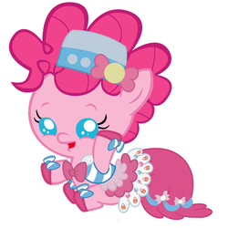 Size: 1400x1400 | Tagged: safe, artist:beavernator, pinkie pie, pony, g4, baby, baby pie, baby pony, clothes, dignified wear, dress, foal, gala dress, ms paint, younger