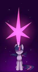 Size: 1395x2641 | Tagged: safe, artist:theebonyheart, twilight sparkle, g4, glowing, glowing horn, horn, magic, sitting