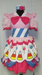 Size: 1003x1781 | Tagged: safe, artist:gypsy-red, pinkie pie, g4, clothes, cosplay, craft, design, dignified wear, dress, gala dress, irl, photo