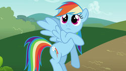 Size: 1920x1080 | Tagged: safe, screencap, rainbow dash, pegasus, pony, g4, the mysterious mare do well, cloud, cloudy, cute, dashabetes, female, flying, mare, solo, sparkle
