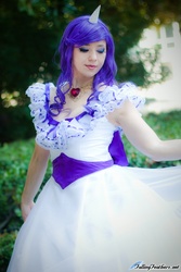 Size: 600x900 | Tagged: safe, artist:hollygloha, rarity, human, g4, clothes, cosplay, dress, irl, irl human, necklace, photo, solo