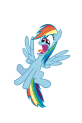 Size: 200x300 | Tagged: safe, artist:relaxingonthemoon, rainbow dash, pegasus, pony, g4, .svg available, female, open mouth, reaction image, screaming, simple background, solo, spread wings, surprised, svg, transparent background, vector, wings