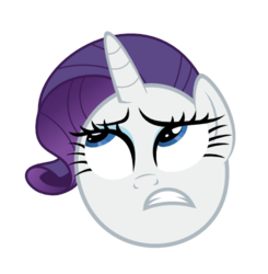 Size: 534x544 | Tagged: safe, artist:relaxingonthemoon, rarity, pony, g4, .svg available, female, head, reaction image, simple background, solo, svg, transparent background, vector