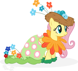 Size: 2000x1820 | Tagged: safe, artist:relaxingonthemoon, fluttershy, pony, g4, clothes, dress, female, simple background, solo, transparent background, vector