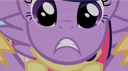 Size: 852x474 | Tagged: safe, twilight sparkle, alicorn, pony, g4, female, inverted mouth, mare, twilight sparkle (alicorn)