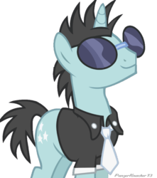 Size: 579x656 | Tagged: safe, artist:panzerknacker73, neon lights, rising star, pony, unicorn, g4, glasses, male, necktie, simple background, solo, stallion, transparent background, vector