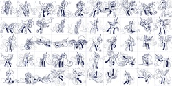 Size: 3000x1500 | Tagged: safe, artist:kp-shadowsquirrel, princess celestia, g4, sketch, sketch dump