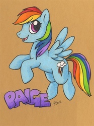 Size: 451x603 | Tagged: safe, artist:michele light, rainbow dash, g4, side view, solo, spread wings, traditional art, wings