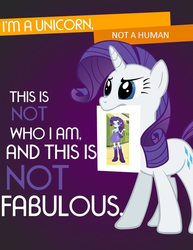 Size: 680x880 | Tagged: safe, rarity, human, pony, unicorn, equestria girls, g4, eqg promo pose set, equestria girls drama, female, halloween poster, horn, mare, mouth hold, tail