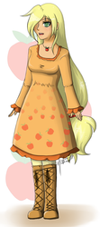 Size: 778x1750 | Tagged: safe, artist:naitmaerev2, applejack, human, g4, female, humanized, lolita fashion, solo