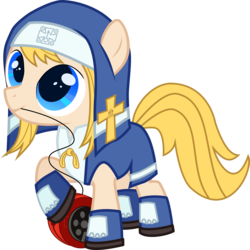 Size: 6150x6146 | Tagged: safe, artist:silveralchemistpony, pony, absurd resolution, bridget (guilty gear), colt, foal, guilty gear, it's a trap, male, ponified, simple background, solo, transparent background, trap, vector, yo-yo