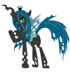 Size: 768x788 | Tagged: safe, artist:the-paper-pony, queen chrysalis, changeling, changeling queen, g4, crown, female, jewelry, regalia, solo