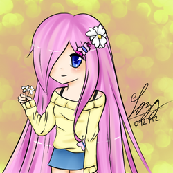 Size: 512x512 | Tagged: safe, artist:legendofzeldagirl, fluttershy, human, g4, clothes, female, humanized, skirt, solo