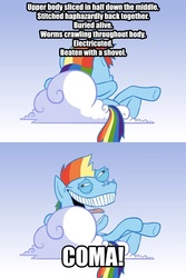 Size: 534x800 | Tagged: safe, artist:hotdiggedydemon, edit, rainbow dash, pony, .mov, dress.mov, swag.mov, g4, cloud, female, grin, mare, solo