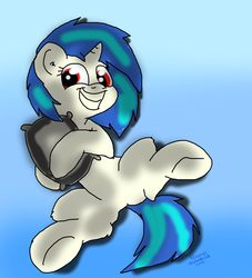 Size: 1000x1101 | Tagged: safe, artist:rezzap, dj pon-3, vinyl scratch, pony, unicorn, g4, female, mare, solo, spread legs, spreading