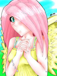 Size: 2736x3648 | Tagged: safe, artist:xmlpliciousx, fluttershy, human, g4, clothes, dress, female, humanized, solo