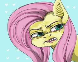 Size: 720x575 | Tagged: safe, artist:bikkisu, fluttershy, pony, g4, female, solo