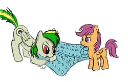 Size: 4172x2669 | Tagged: safe, artist:miguellos, scootaloo, oc, pegasus, pony, g4, bubble wrap