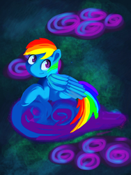 Size: 768x1024 | Tagged: safe, artist:magicledlights, rainbow dash, pony, g4, cloud, female, solo