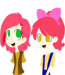 Size: 700x800 | Tagged: safe, artist:pinkiepielovely, apple bloom, babs seed, human, g4, humanized, simple background, transparent background