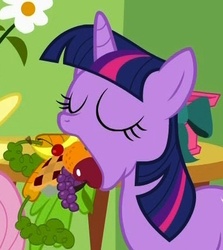 Size: 389x436 | Tagged: safe, twilight sparkle, g4, food, grapes, reaction image