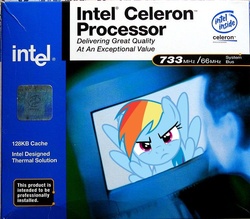 Size: 636x557 | Tagged: safe, rainbow dash, g4, celeron, cpu, intel, wat