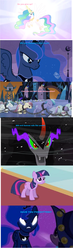 Size: 792x2696 | Tagged: safe, king sombra, princess celestia, princess luna, twilight sparkle, crystal pony, pony, g4, samurai jack