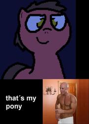 Size: 690x960 | Tagged: safe, oc, oc:big brian, human, pony, banned from equestria daily, brazzers, irl, irl human, johnny sins, meme, photo, that's my pony, that's my x