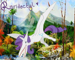 Size: 1000x800 | Tagged: safe, rarity, dinosaur, pterodactyl, g4, species swap