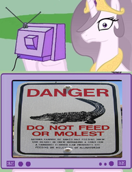 Size: 539x699 | Tagged: safe, princess celestia, alligator, princess molestia, g4, exploitable meme, tv meme