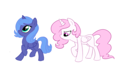 Size: 1300x700 | Tagged: safe, artist:madmax, princess celestia, princess luna, alicorn, pony, g4, cewestia, duo, female, filly, filly celestia, filly luna, foal, pink-mane celestia, royal sisters, simple background, sisters, transparent background, woona, younger