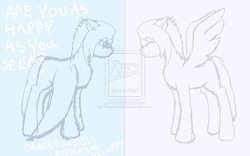 Size: 1130x707 | Tagged: dead source, safe, artist:pisceschick, oc, oc only, pegasus, pony, deviantart watermark, glasses, obtrusive watermark, sad, solo, watermark