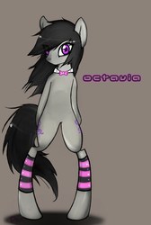 Size: 1323x1974 | Tagged: safe, artist:dexsterthewolf, octavia melody, earth pony, pony, g4, bipedal, clothes, female, socks, solo, striped socks