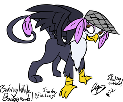 Size: 1200x1000 | Tagged: safe, artist:dzone16, oc, oc only, griffon, hat