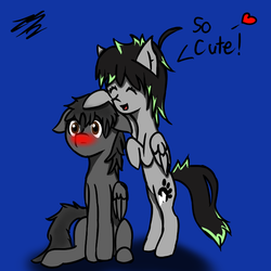 Size: 700x700 | Tagged: safe, artist:rockman08, oc, oc only, pegasus, pony, blushing, gay, male, shipping