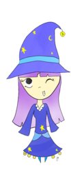 Size: 387x927 | Tagged: safe, artist:violetv, star swirl the bearded, twilight sparkle, human, g4, costume, female, hat, humanized, simple background, solo, transparent background