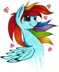 Size: 600x723 | Tagged: safe, artist:majkarogo, rainbow dash, pony, g4, female, heart, solo