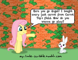 Size: 792x612 | Tagged: safe, artist:scribble, angel bunny, fluttershy, g4, 30 minute art challenge, carrot