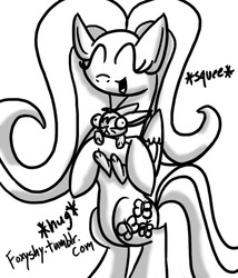 Size: 600x700 | Tagged: safe, artist:foxyshy, angel bunny, fluttershy, g4, 30 minute art challenge, hug