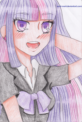 Size: 2340x3457 | Tagged: safe, artist:emii-marii, twilight sparkle, human, g4, female, humanized, solo, traditional art