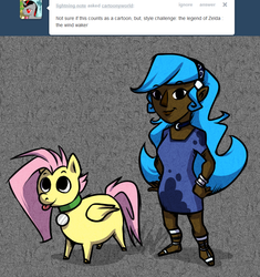 Size: 757x807 | Tagged: safe, artist:cartoonlion, fluttershy, princess luna, oc, oc:futashy, human, g4, humanized, intersex, style emulation, the legend of zelda, the legend of zelda: the wind waker, tumblr