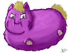 Size: 762x551 | Tagged: safe, artist:aichi, fluffy pony, amputee, cheek puffing, fat