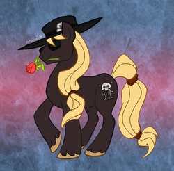 Size: 600x590 | Tagged: safe, artist:ravendyn, pony, guilty gear, johnny, ponified, rose, solo, sunglasses